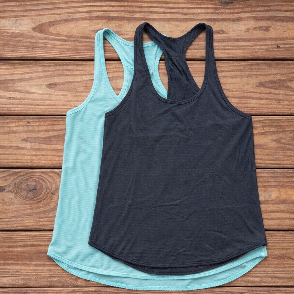 Lululemon Racerback Tanks Bundle Black & Teal Size 6